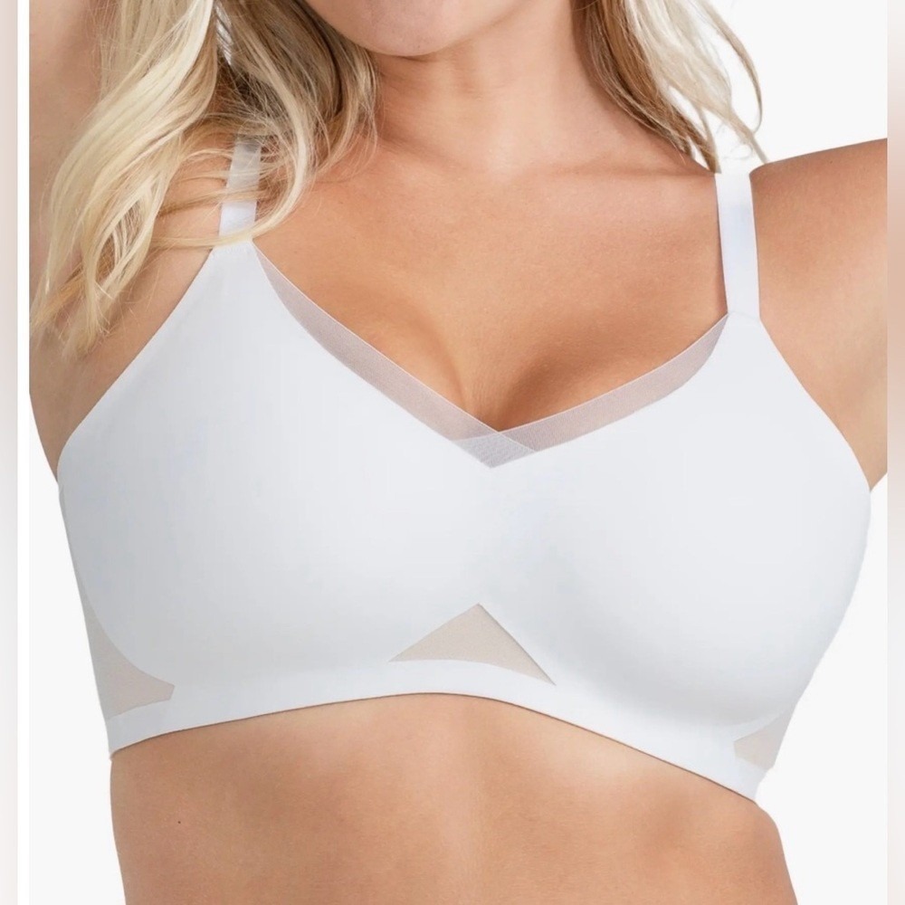 Honeylove Bra Womens 1X White Crossover Bra Wire Free 40C/D
